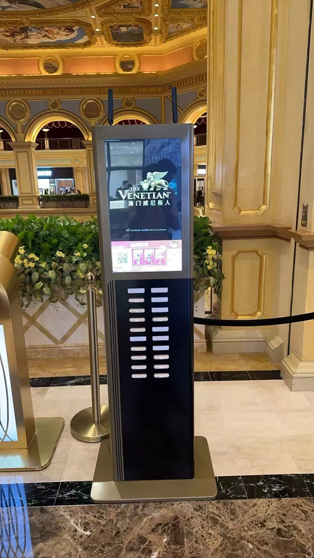 shared power bank station in buliding
