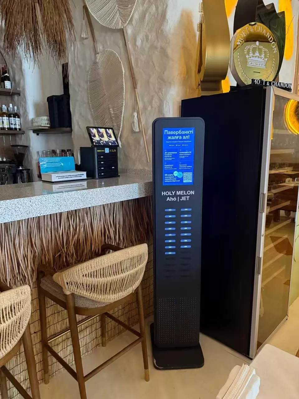 shared power bank station in Hotel