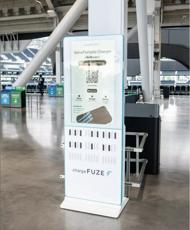 sharing power bank station in Airport